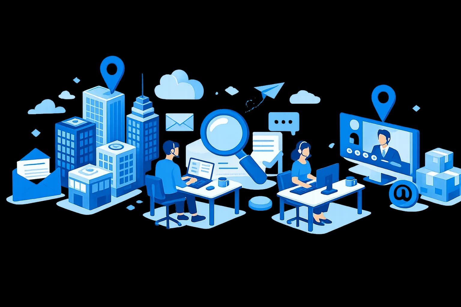 バーチャルオフィスのイメージイラスト